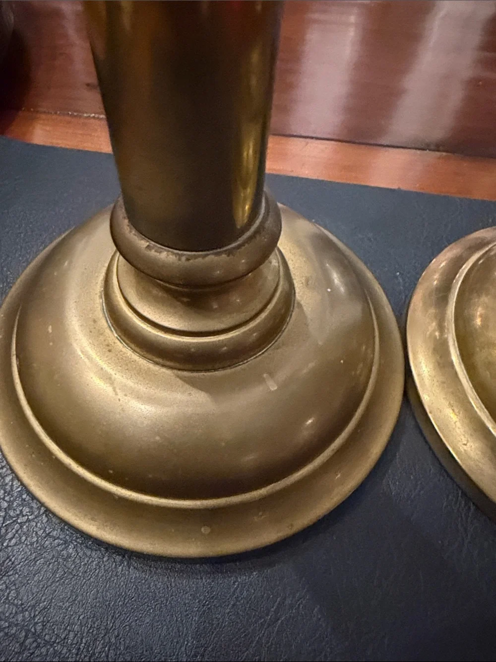 Vintage Brass Candlestick Pair in Gold Finish